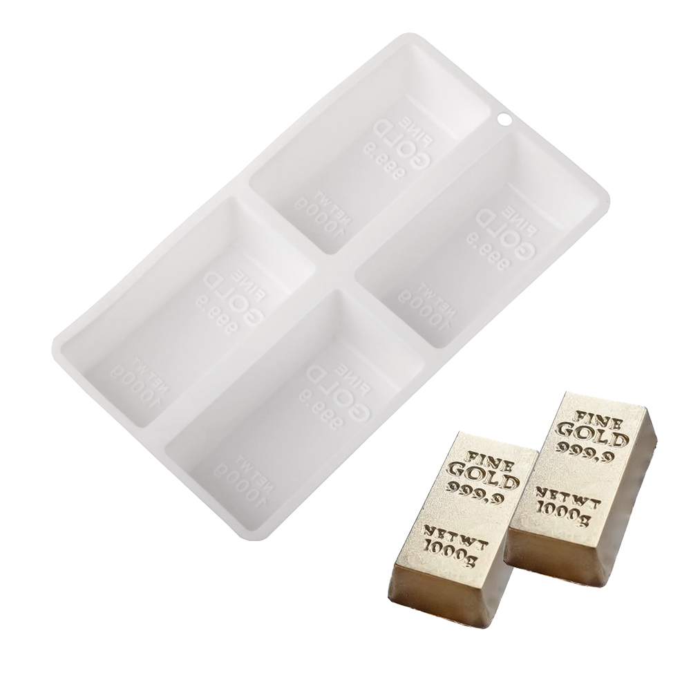 Kitchen Gadgets Gold - 4 Hücreli Altın Bar Şekilli Mousse